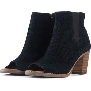 Toms Majorca Suede Open Toe Ankle Boots